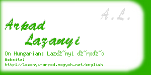 arpad lazanyi business card